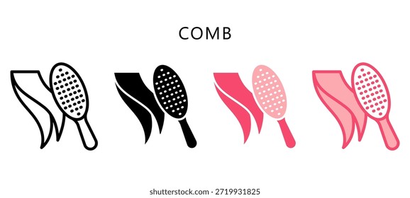 Comb Multi Style Icon. Mini Illustration Relate To Personal Care. Use For Modern Concept, Ui, Ux Web And App Development.