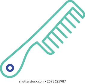 Comb outline dual color vector illustration icon design