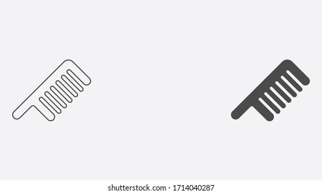 Comb outline and filled vector icon sign symbol