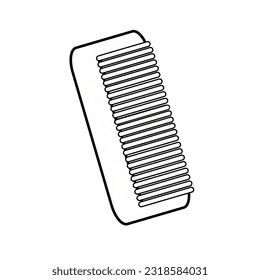 Comb outline icon isolated on white background. Hair stylist .