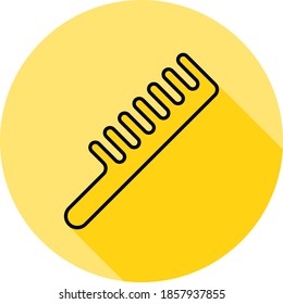 comb outline icon in long shadow style