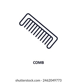 comb outline icon.  Thin line icon from beauty collection. Editable vector isolated on white background