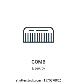 Comb outline vector icon. Thin line black comb icon, flat vector simple element illustration from editable beauty concept isolated on white background