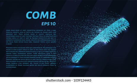 Comb from the particles. Comb crumbles into small circles and dots