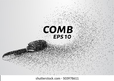 Comb from the particles. Comb crumbles into small circles and dots.