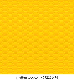 Comb pattern hexagon honeycomb seamless background. Simple vector illustration seamless orange honey pattern bees honeycomb cells.