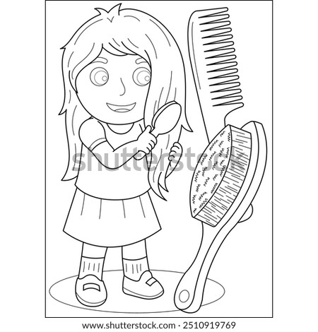 comb personal hygiene coloring book page for kids and adults creative coloring mindful relaxation activity
