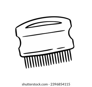 Un peine para mascotas. Pet grooming. Estilo garabato dibujado a mano. Ilustración vectorial.