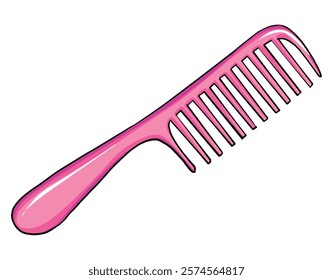 Comb pink isolated on white background