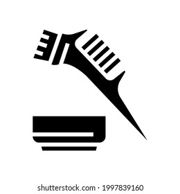peine y placa para keratin application gyph icon vector. signo de aplicación de queratina para peine y placa. símbolo de contorno aislado ilustración negra