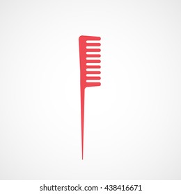 Comb Red Flat Icon On White Background
