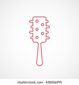 Comb Red Line Icon On White Background