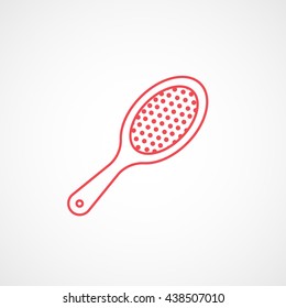 Comb Red Line Icon On White Background