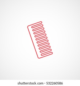 Comb Red Line Icon On White Background