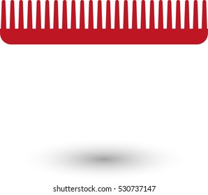 Comb - red vector  icon with shadow