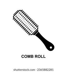 Comb roll icon. Hairbrush roll isolated on background vector illustration.