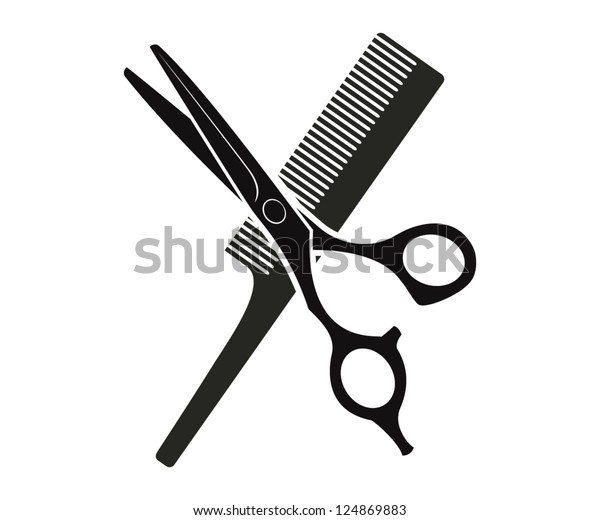 Comb Scissors Stock Vector (Royalty Free) 124869883