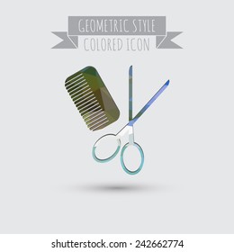 Comb and scissors. Barbershop. symbol of hair and beauty salon