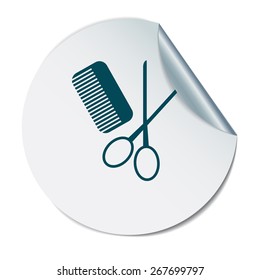 comb and scissors. barbershop. symbol of hair and beauty salon