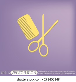 comb and scissors. barbershop. symbol of hair and beauty salon