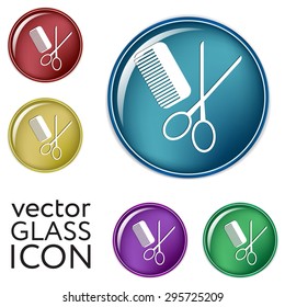 comb and scissors. barbershop. symbol of hair and beauty salon