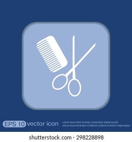 comb and scissors. barbershop. symbol of hair and beauty salon