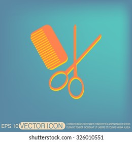 comb and scissors. barbershop. symbol of hair and beauty salon