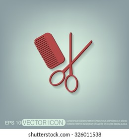 comb and scissors. barbershop. symbol of hair and beauty salon