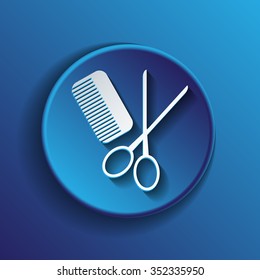 comb and scissors. barbershop. symbol of hair and beauty salon