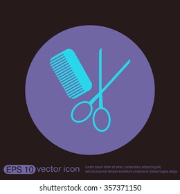 comb and scissors. barbershop. symbol of hair and beauty salon