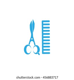 Comb and scissors icon.