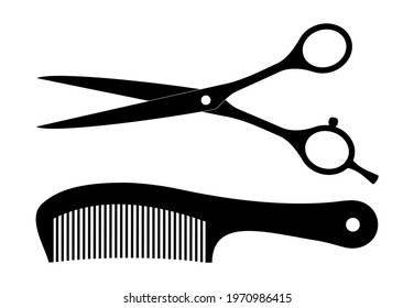 comb and scissors icon on dairy background