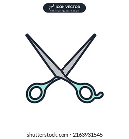 comb and scissors icon symbol template for graphic and web design collection logo vector illustration