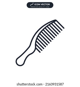 comb and scissors icon symbol template for graphic and web design collection logo vector illustration