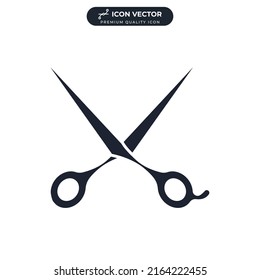 comb and scissors icon symbol template for graphic and web design collection logo vector illustration