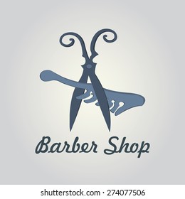 Comb and scissors icon vector