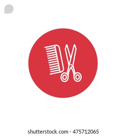 Comb and scissors icon Vector.
