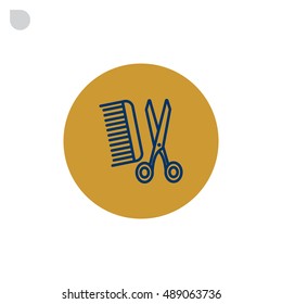 Comb and scissors icon Vector.