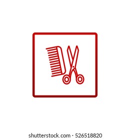 Comb and scissors icon Vector.