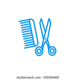 Comb and scissors icon Vector.