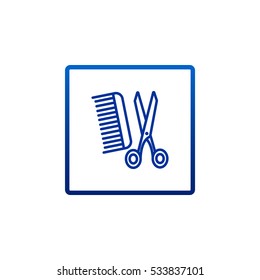 Comb and scissors icon Vector.