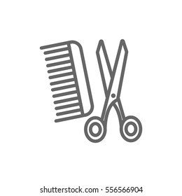 Comb and scissors icon Vector.