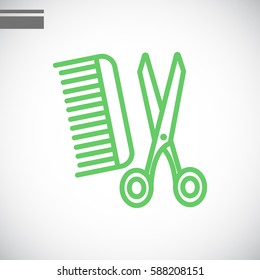 Comb and scissors icon Vector.