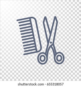 Comb and scissors icon Vector.