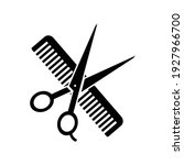 Comb and scissors icon. vector illustration.