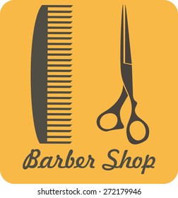Comb and scissors icon vector. Vector Illustration