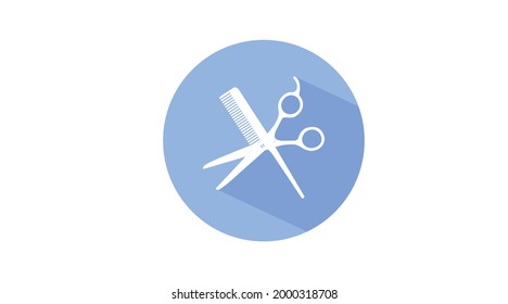 Comb and Scissors icon. Vector isolated illustration of a comb and a hairdresser scissors.