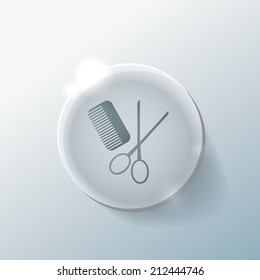 comb, scissors sign. barbershop.