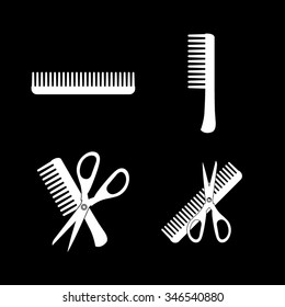 Comb and scissors - vector icon