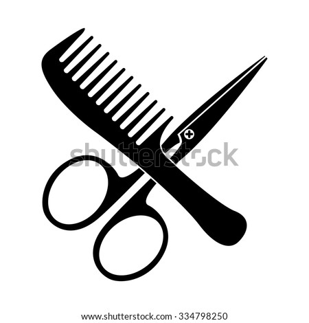 Comb Scissors Vector Icon Stock Vector (Royalty Free) 334798250